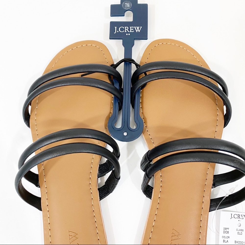NEW J. Crew Black Seaside Slide Slip On Sandals - Picture 4 of 8